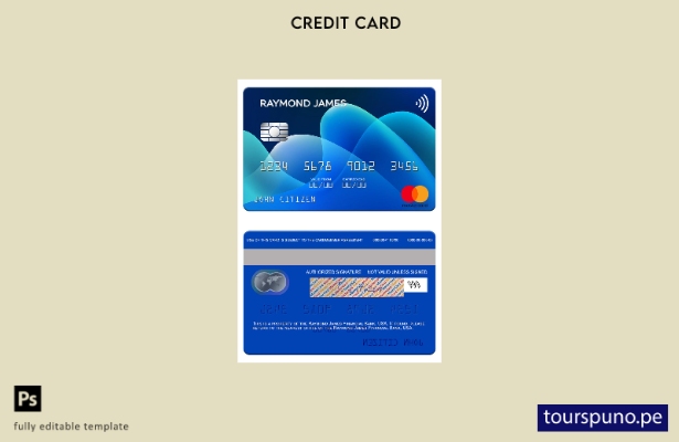lista para imprimir plantilla de mastercard de Raymond James Financial Bank de E
